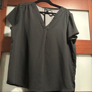 Black Boxy Short Sleeve Blouse